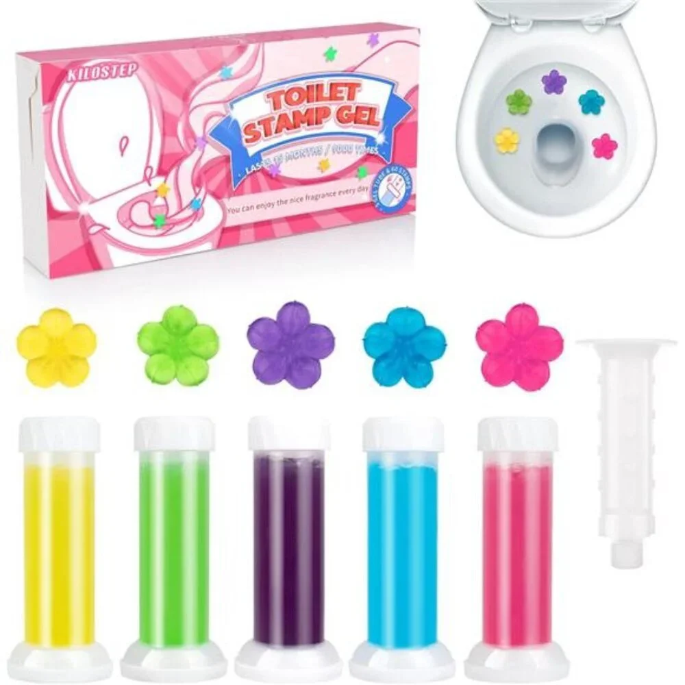 Toilet Gel Stamps 60 Count Floral Scented Bowl Cleaner Air Freshener Set